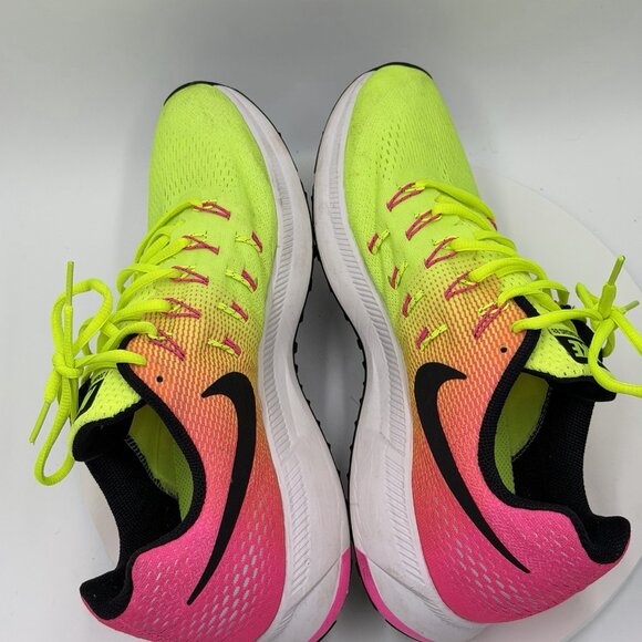 Nike Zoom Pegasus 33 Neon Shoes Mens Size 11 Running 846327-999 Sneakers - Picture 4 of 8
